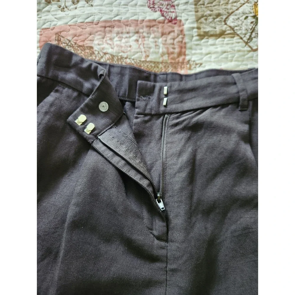 Women's Lined Blend Pleated Shorts High-Rise Pockets Black Size 8‎